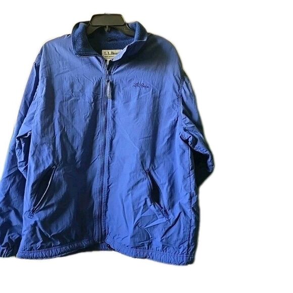 Vintage Women's L.L. Bean Three Season Blue Fleece Jacket W Zip Closure XXL - Picture 1 of 12